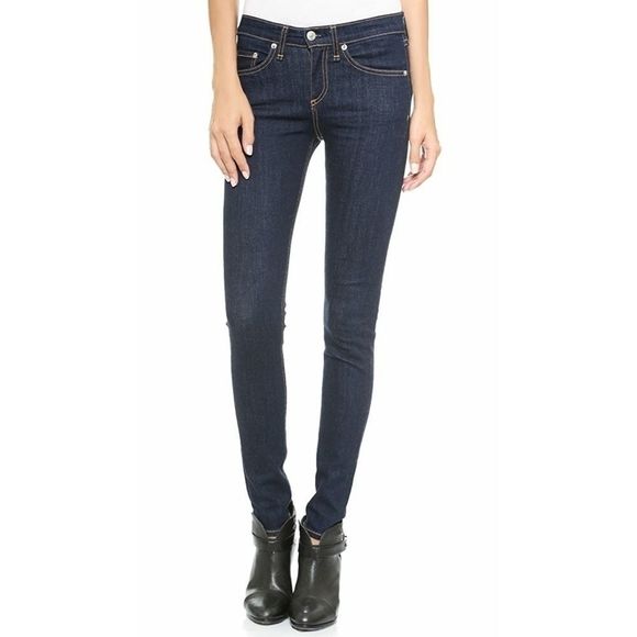 Rag & Bone Mid Rise Skinny Jeans Heritage Blue Dark Wash sz 26 - Picture 1 of 12